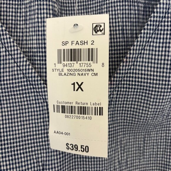 ON 34th Gingham Flutter Sleeve Top Plus Size 1X - Picture 3 of 4